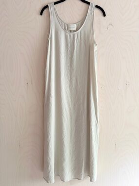 La Garconne Moderne Cream Sleeveless Midi Dress — Minimalist Slip Style